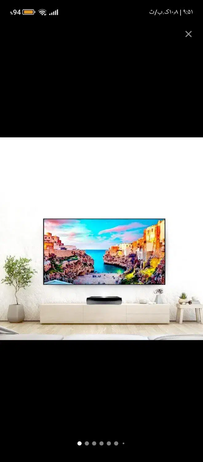 تلویزیون نصب دیوار همراه با پایه چوبی و فلزی|تلویزیون و پروژکتور|نیشابور, شهید بهشتی|دیوار