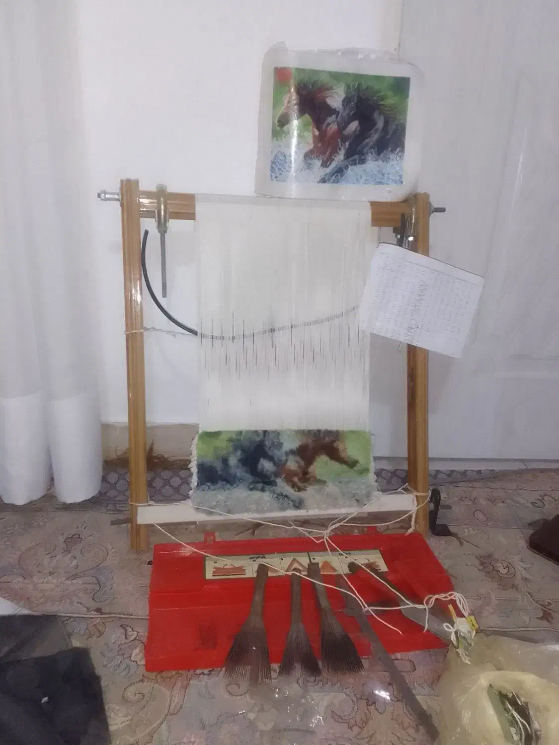 داری قالی با نقشس وبالوازمش|فرش|سبزوار, جهاد کشاورزی|دیوار