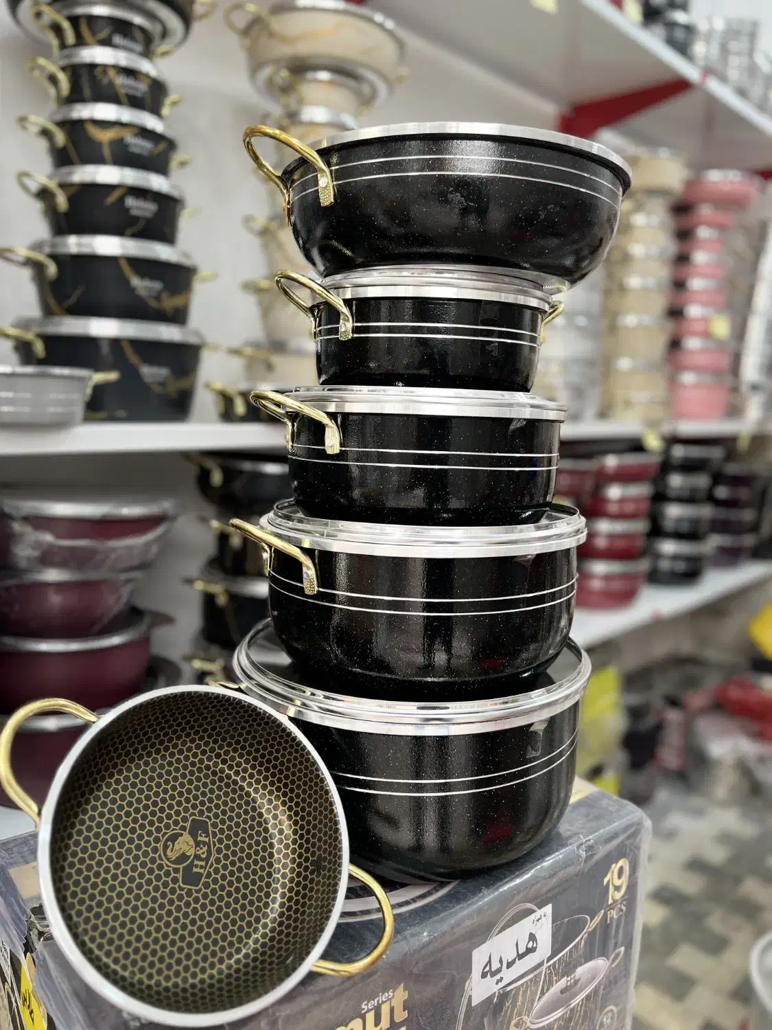 سرویس قابلمه 10پارچه سایز بزرگ 32 هلنا|ظروف پخت‌وپز|قم, ولیعصر|دیوار