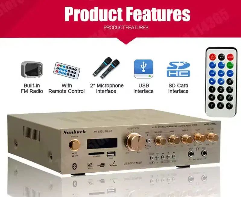 آمپلی فایر SUNBUCK 580USB/BT/298BT|صوتی و تصویری|تهران, تهران‌نو|دیوار