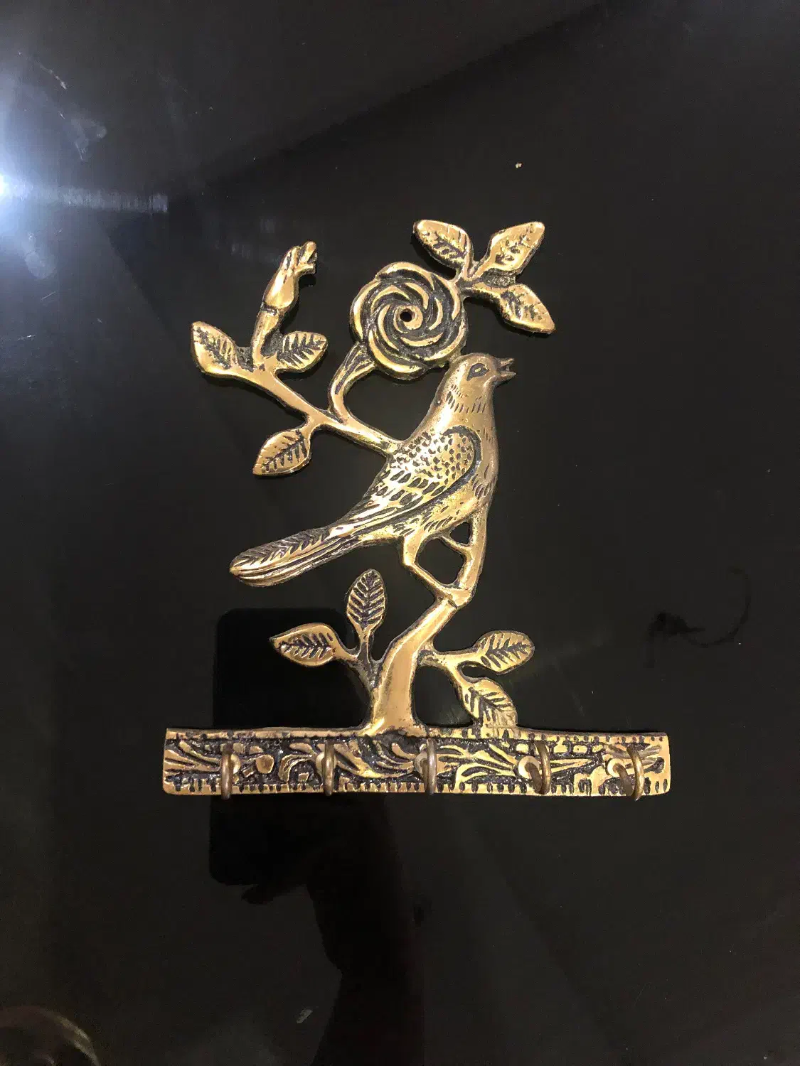 جاکلیدی دیواری برنجی سیاه قلم|صنایع دستی و سایر لوازم تزئینی|ری, دیلمان|دیوار