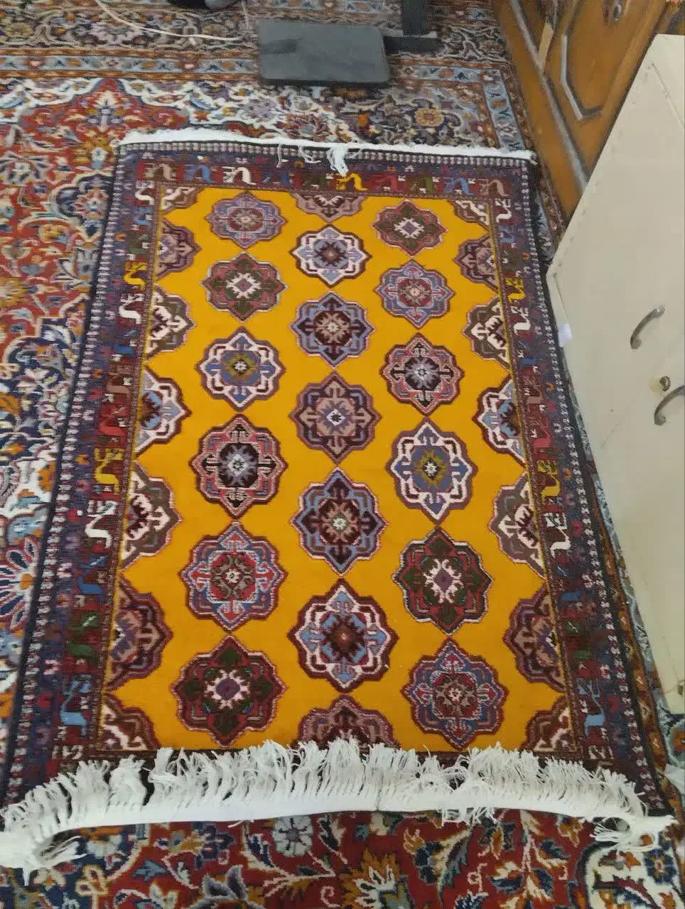 قالی دست بافت|فرش|مبارکه, |دیوار