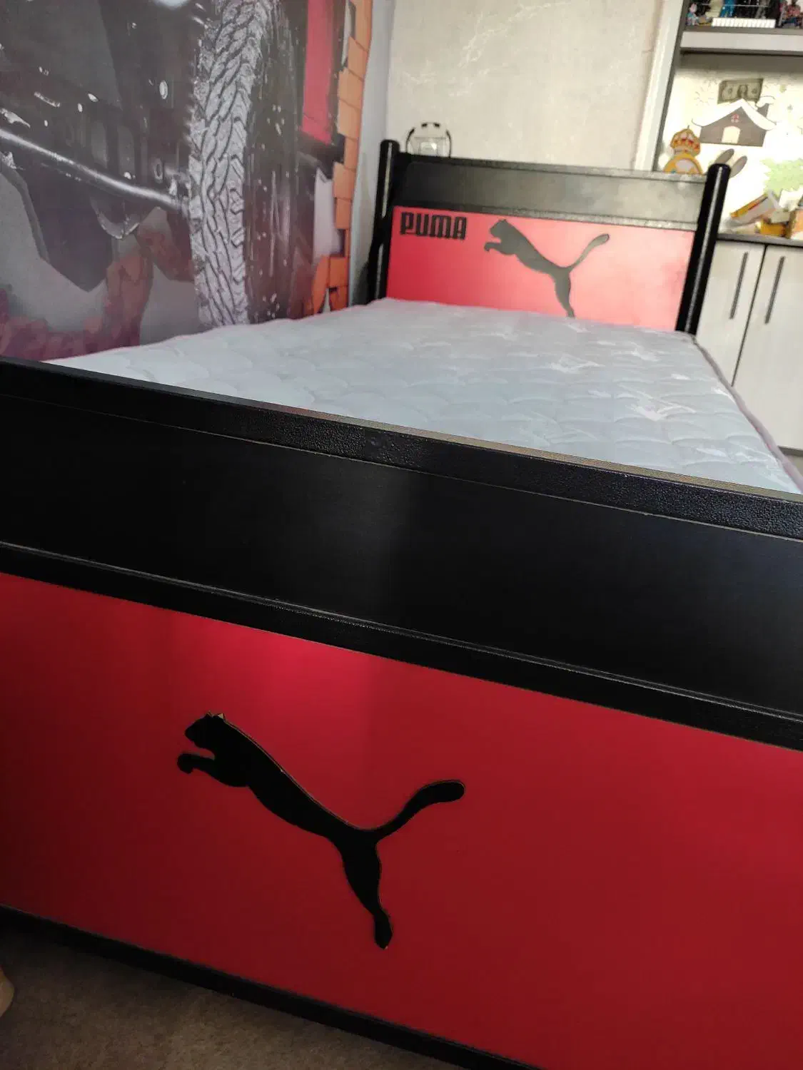 تخت فلزی یکنفره با تشک|تخت و سرویس خواب|کنگاور, |دیوار