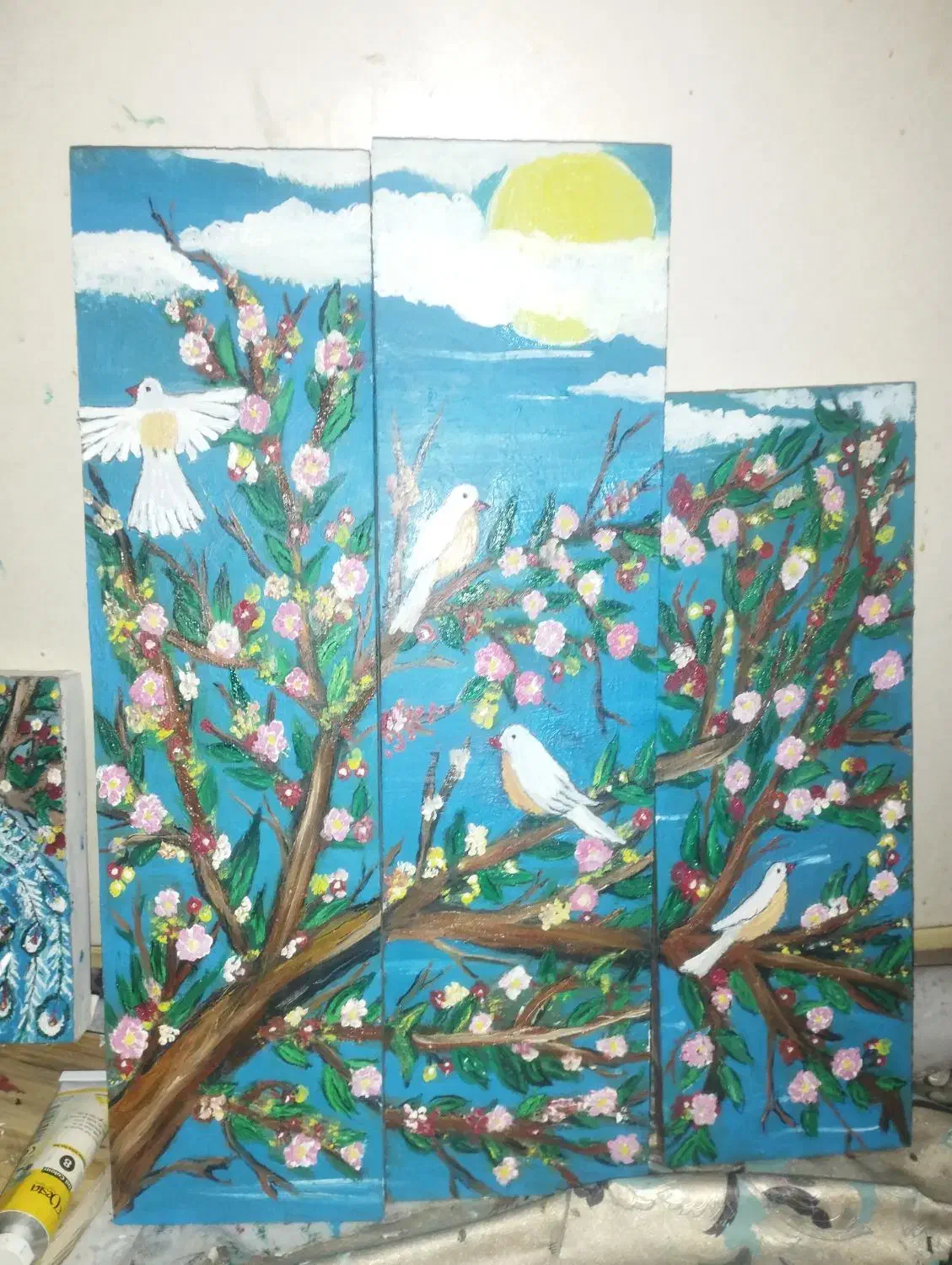 نقاشی روی چوب|تابلو، نقاشی، عکس|کرمان, |دیوار