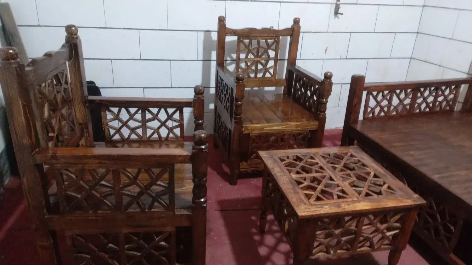 صندلی تک نفره چوبی سنتی|مبلمان خانگی و میز عسلی|اراک, |دیوار