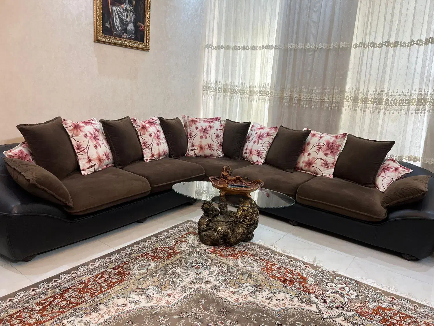 مبل 7 نفره چرم|مبلمان خانگی و میز عسلی|کازرون, |دیوار