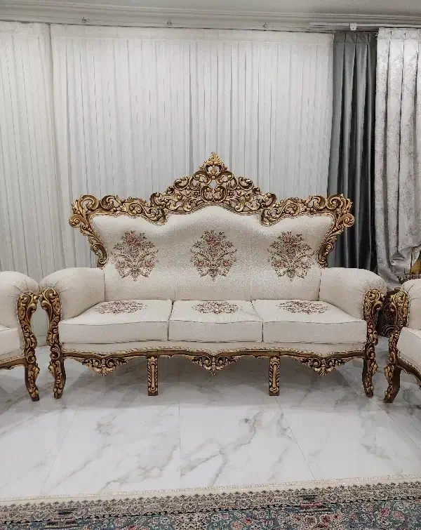 مبل سلطنتی ۹ نفره|مبلمان خانگی و میز عسلی|مهاباد (آذربایجان غربی), |دیوار