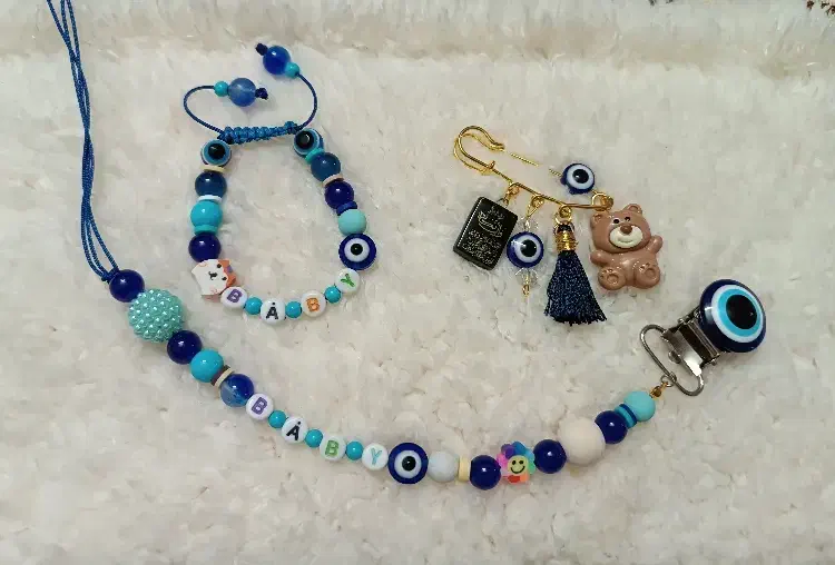 چشم نظر کودک(سنجاق سینه،دستبند و بندپستونک)|اسباب و اثاث بچه|کرمان, |دیوار