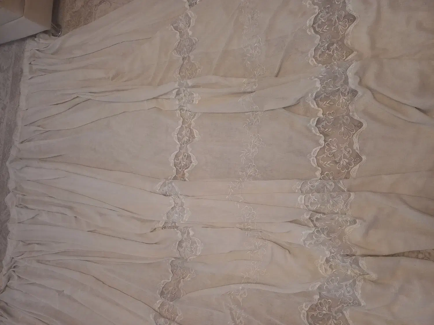 پرده حریر سفید|پرده، رانر، رومیزی|سیرجان, |دیوار