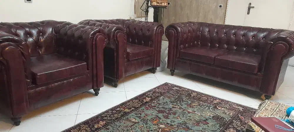 مبل چستر چرمی. در حد نو|مبلمان خانگی و میز عسلی|تهران, سلسبیل شمالی|دیوار