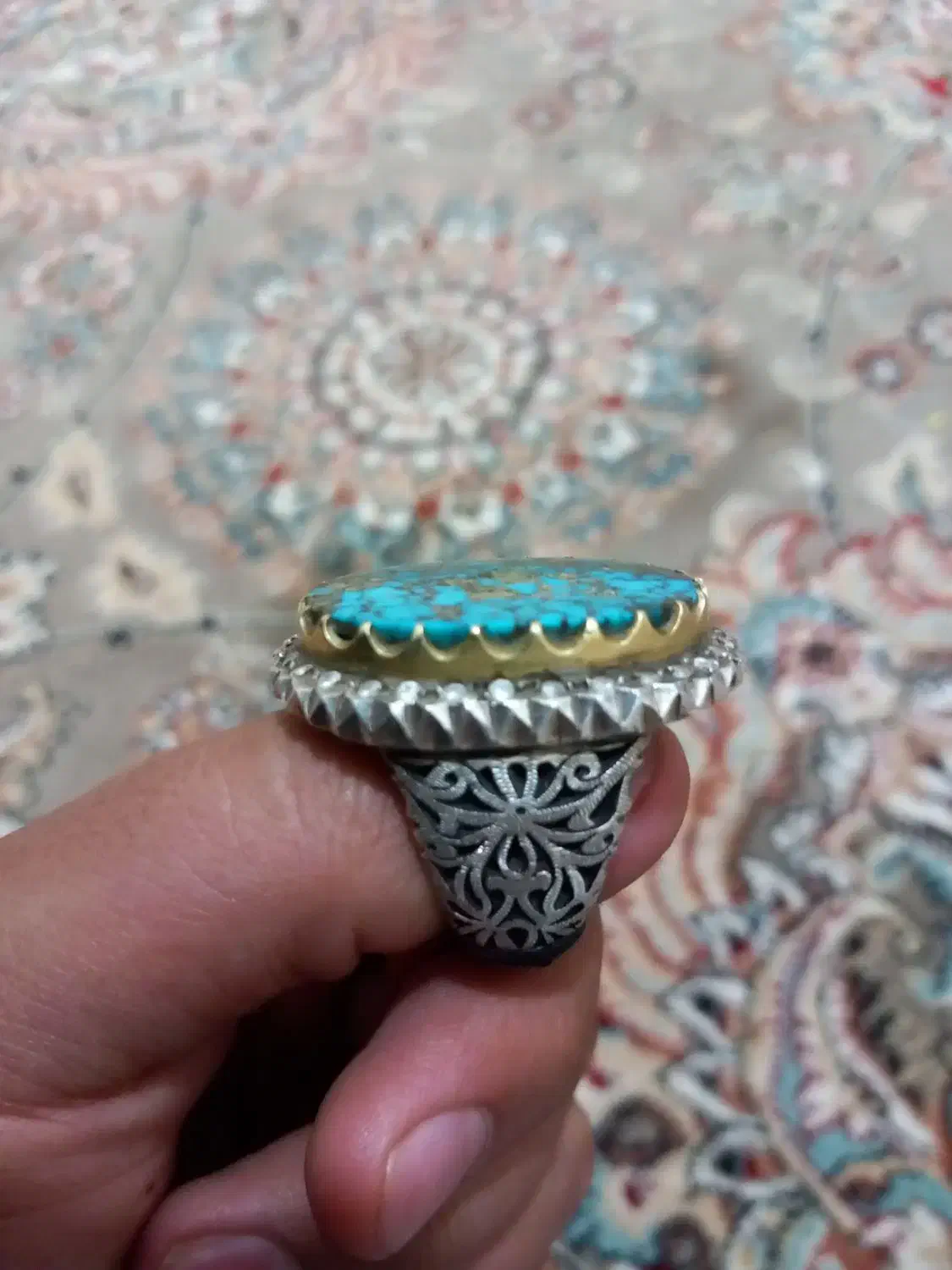 انگشتر نقره فیروزه|جواهرات|حبیب آباد, |دیوار