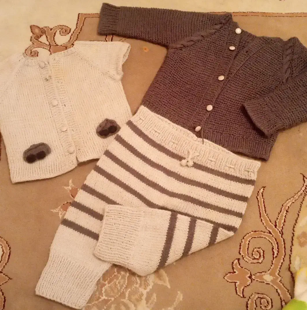 ست سه تیکه بافت|کفش و لباس بچه|سهند, |دیوار