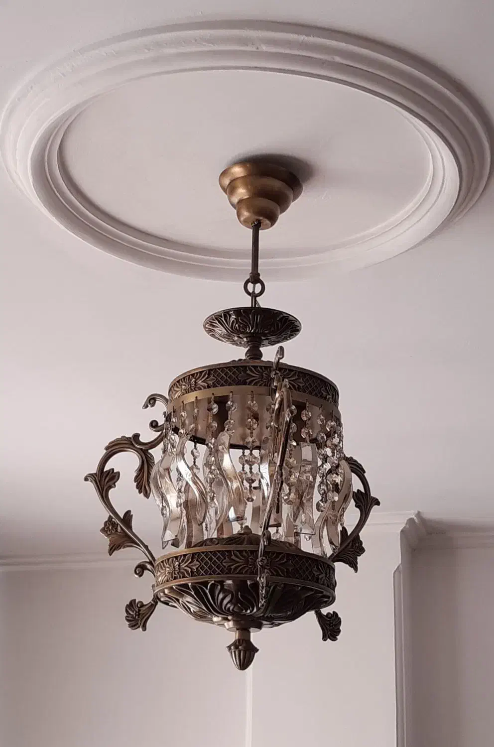 لوستر برنز ۳ عدد|لوستر و چراغ آویز|اندیشه, شهرک مریم|دیوار