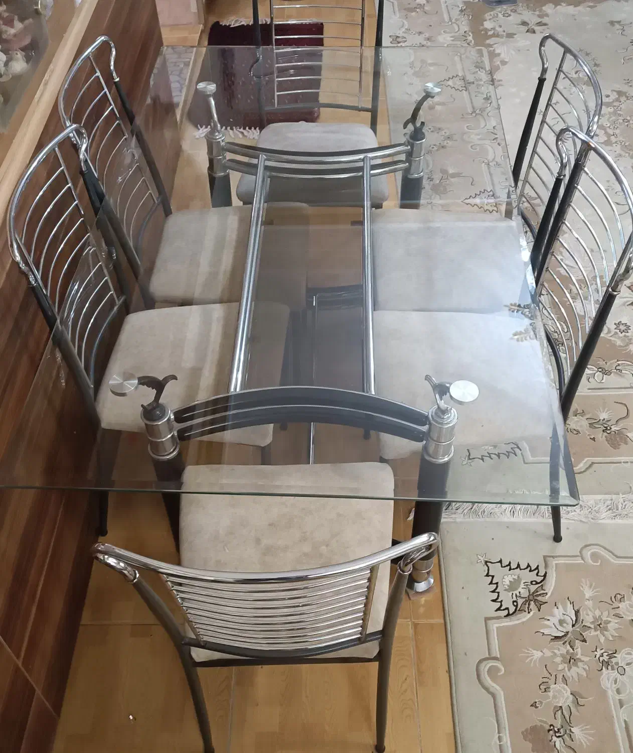 میز غذاخوری ۶ نفره شیشه ای  وارداتی ترکیه|میز و صندلی غذاخوری|گرگان, |دیوار