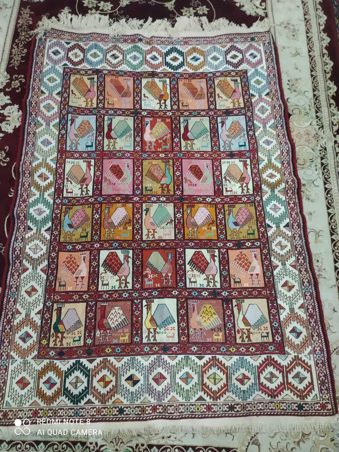 گلیم دست بافت اصل ابریشم|گلیم، جاجیم، گبه|اسلامشهر, شاطره|دیوار