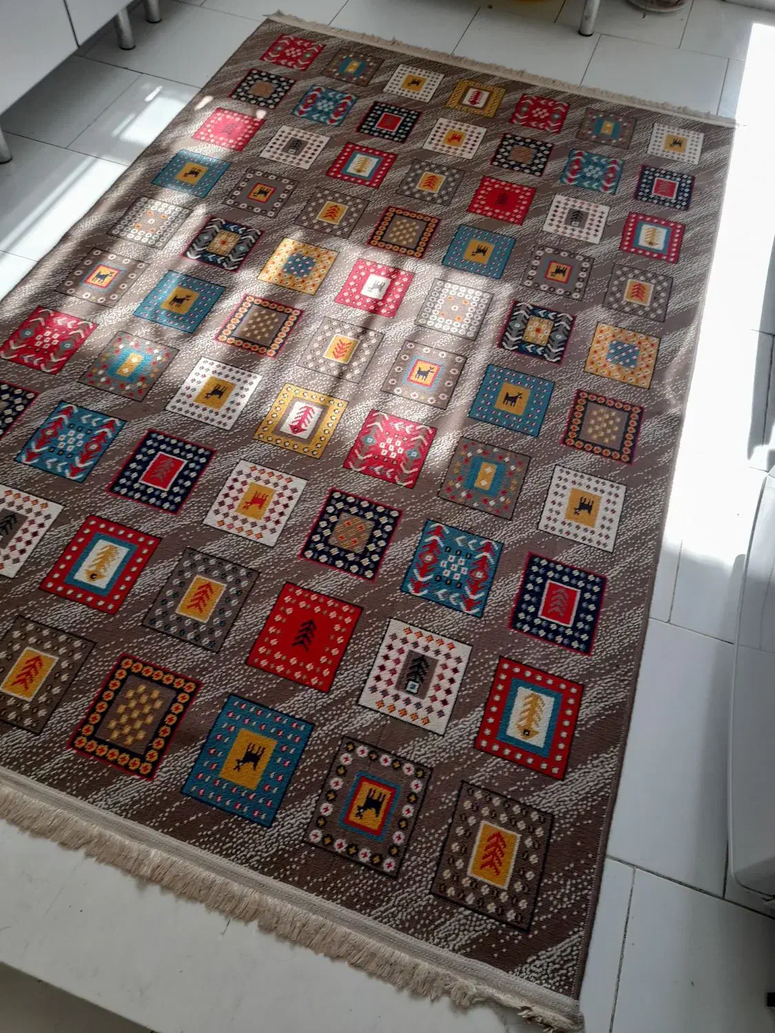 گلیم فرش به همراه دو عدد پادری|گلیم، جاجیم، گبه|کهریزک, |دیوار