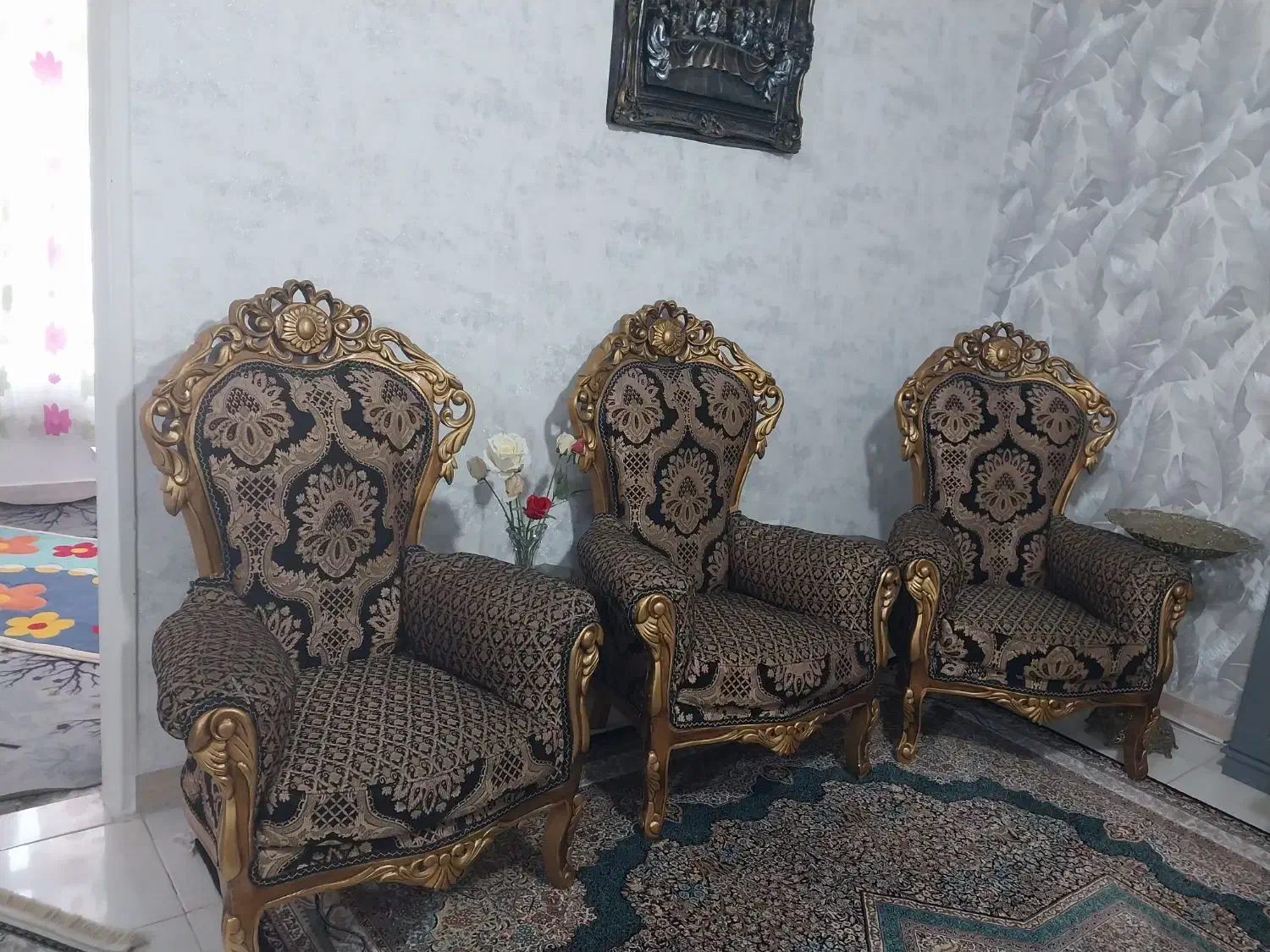 مبل سلطنتی ۹نفره|مبلمان خانگی و میز عسلی|رباط‌کریم, رباط‌کریم|دیوار