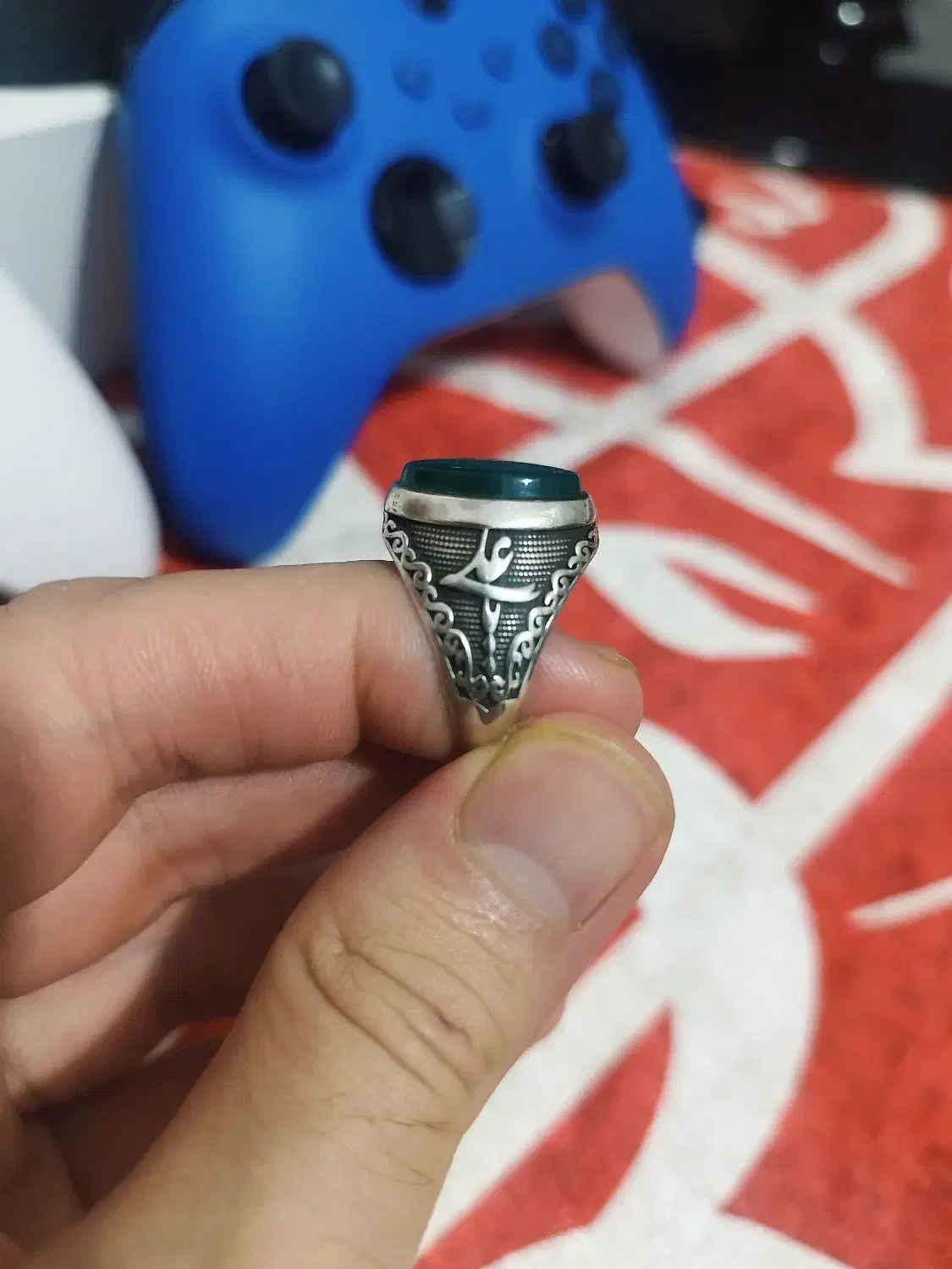 انگشتر عقیق سبز|زیورآلات و اکسسوری|رشت, استقامت ۱|دیوار