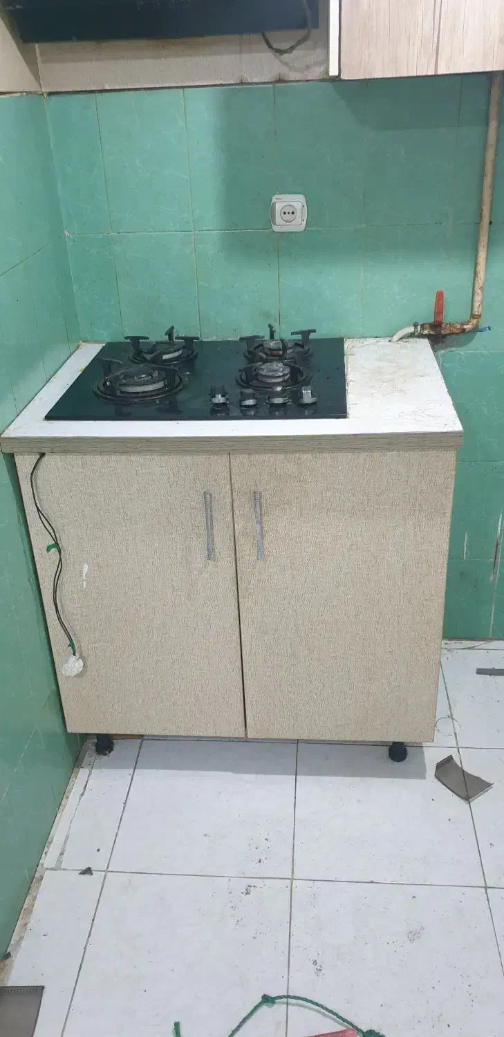 کابینت ام دی اف گاز رومیزی هود همه کارکرده  سالم|آبچکان و نظمدهنده ظروف|رشت, پاره بیجار|دیوار