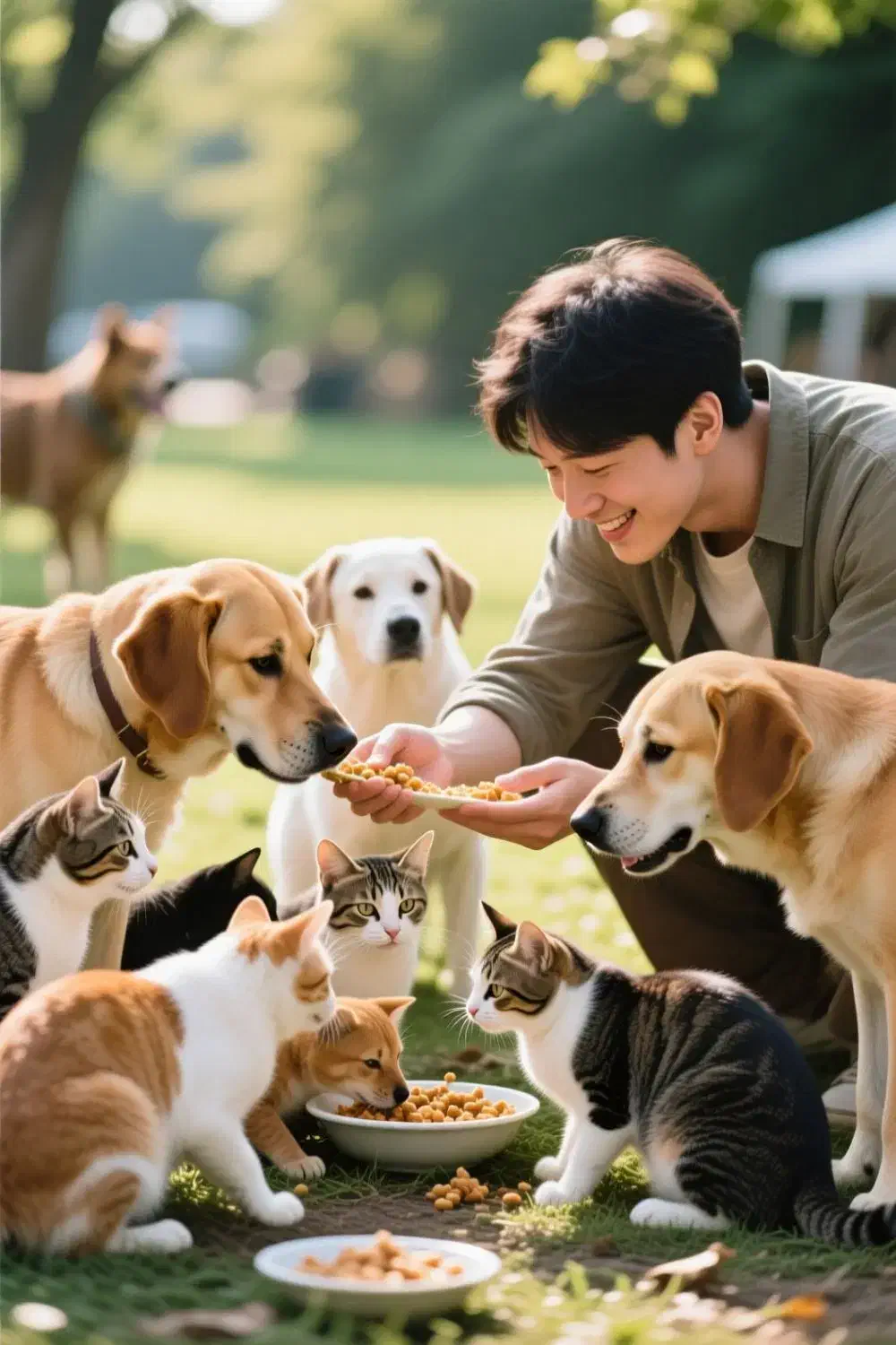 غذا دادن به حیوانات شهر|فعالیت داوطلبانه|بندر انزلی, اطبا|دیوار