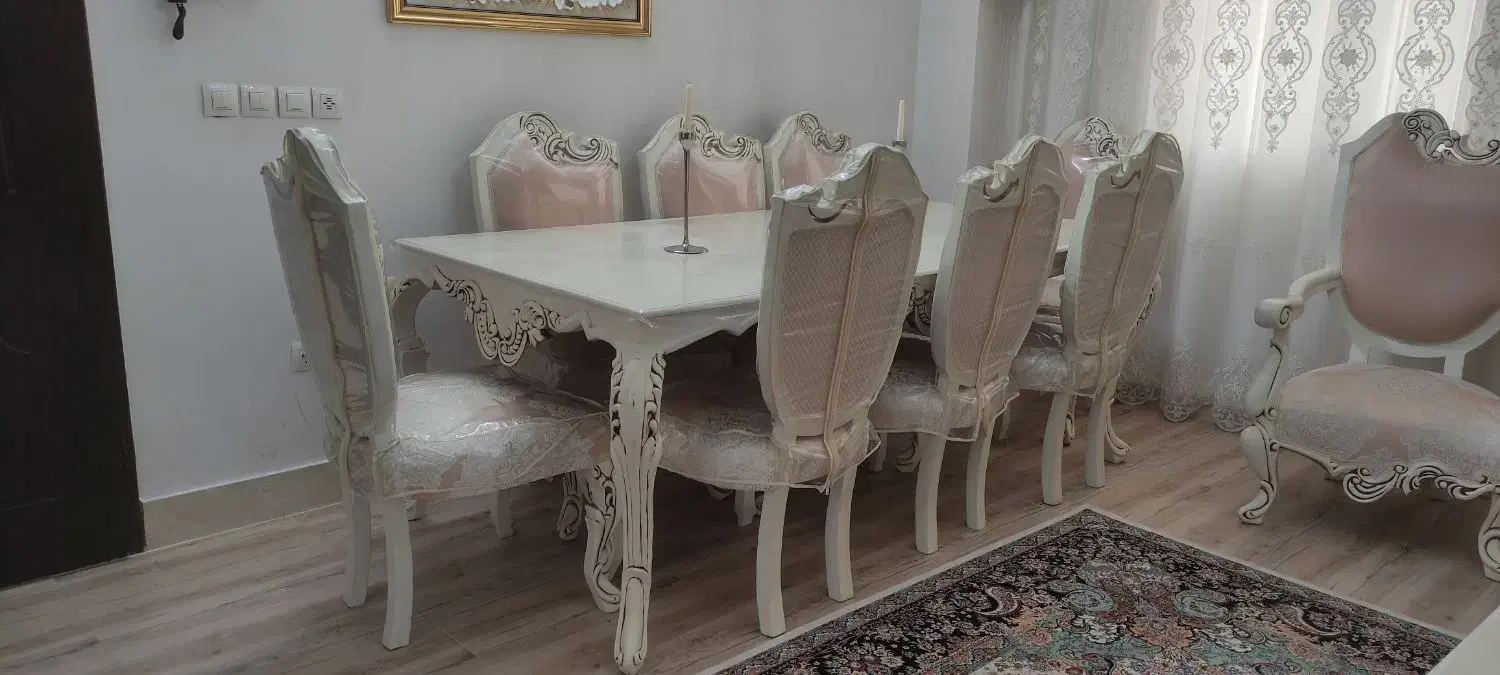 ناهارخوری هشت نفره نو|میز و صندلی غذاخوری|میانه, |دیوار