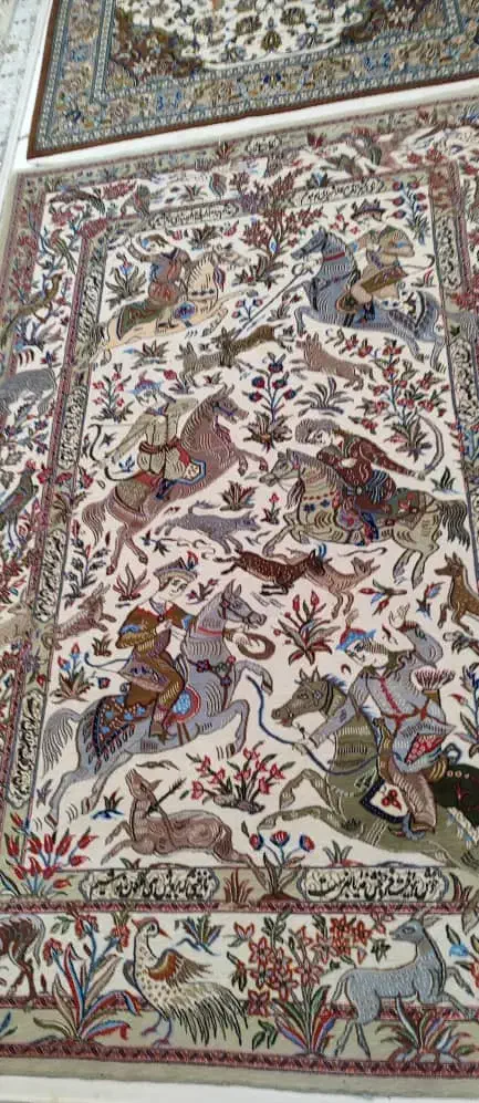 قالیچه شکارگاه قم|فرش|قم, صفائیه|دیوار