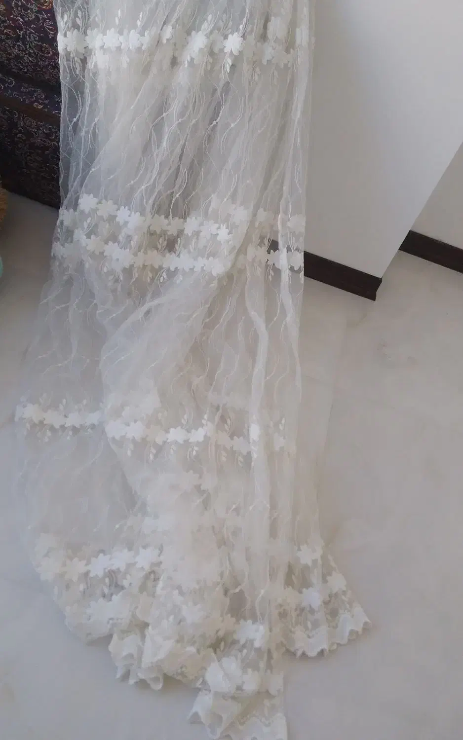 پرده تور گل دار|پرده، رانر، رومیزی|هشتگرد, فاز ۲ مهستان|دیوار