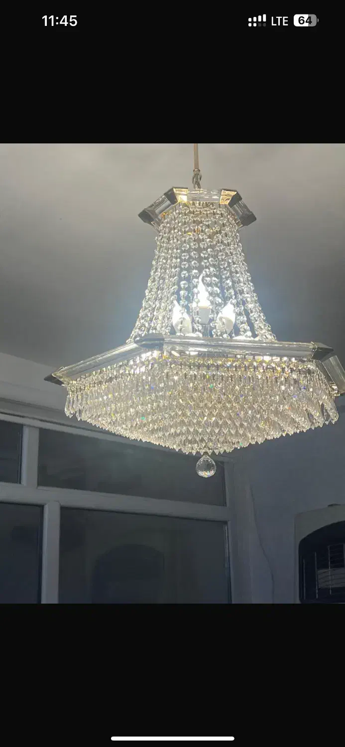 لوستر با کریستال های اتریشی|لوستر و چراغ آویز|فردیس, فردیس|دیوار