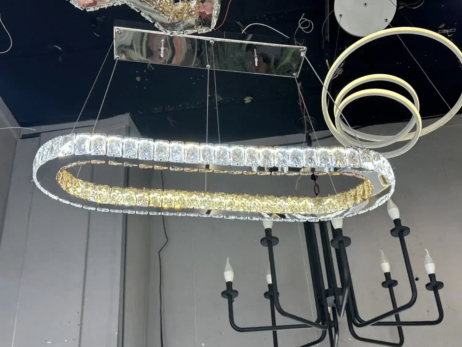 لوستر کریستالی سایز۹۰در۳۰|لوستر و چراغ آویز|تهران, لاله زار|دیوار