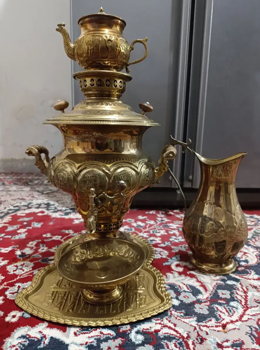 سماور برنجی ۵تکه|سماور، چایساز، قهوهساز|رفسنجان, |دیوار