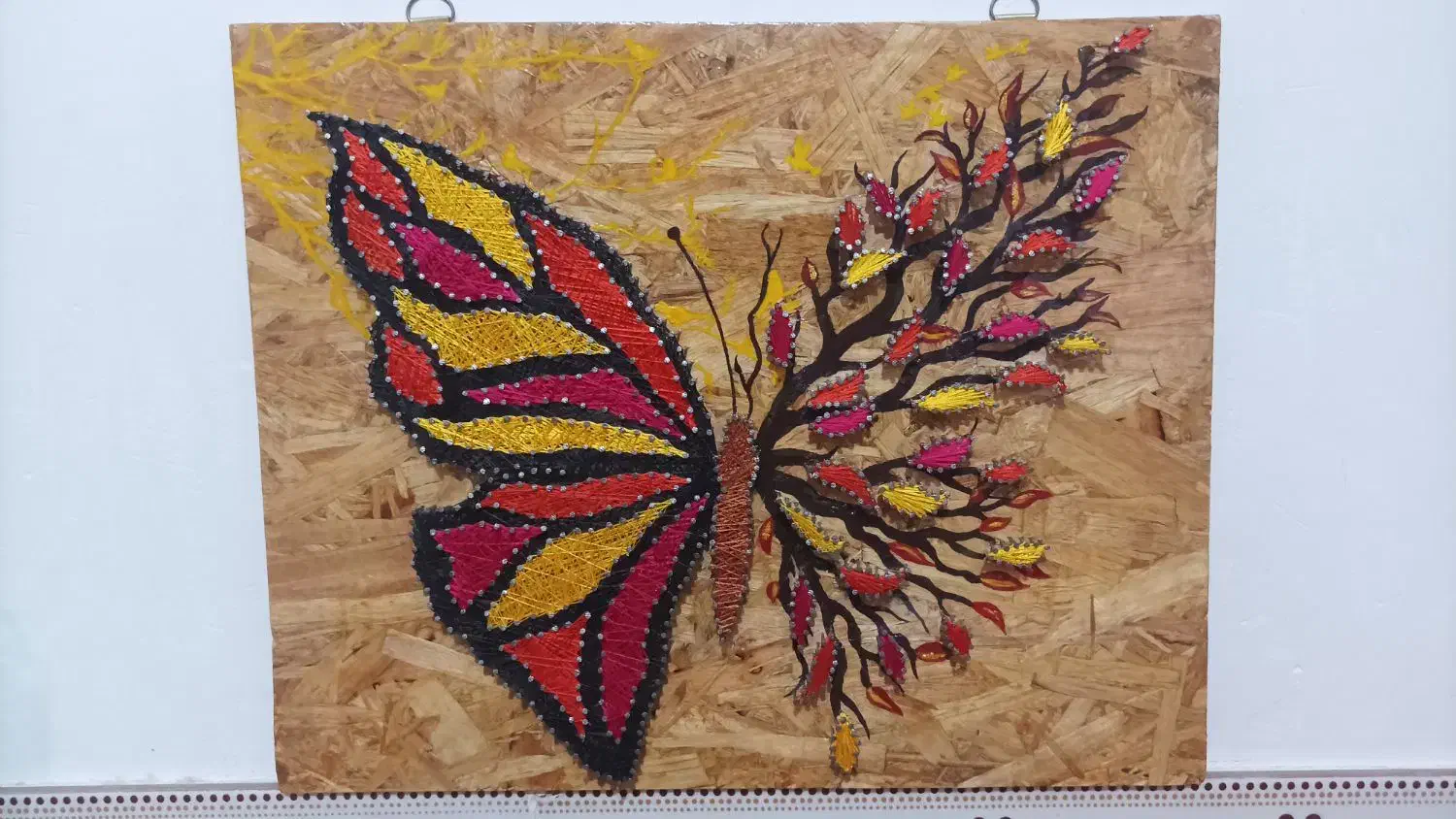 تابلو تلفیقی نخ ومیخ و رزین|تابلو، نقاشی، عکس|گنبد کاووس, |دیوار