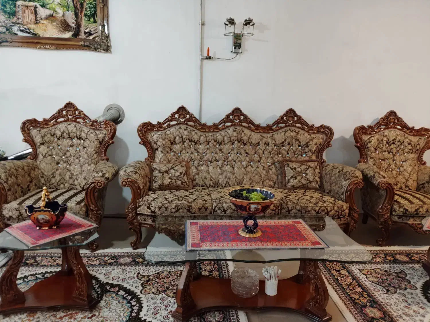 مبل سلطنتی قهوه ای|مبلمان خانگی و میز عسلی|اردبیل, |دیوار