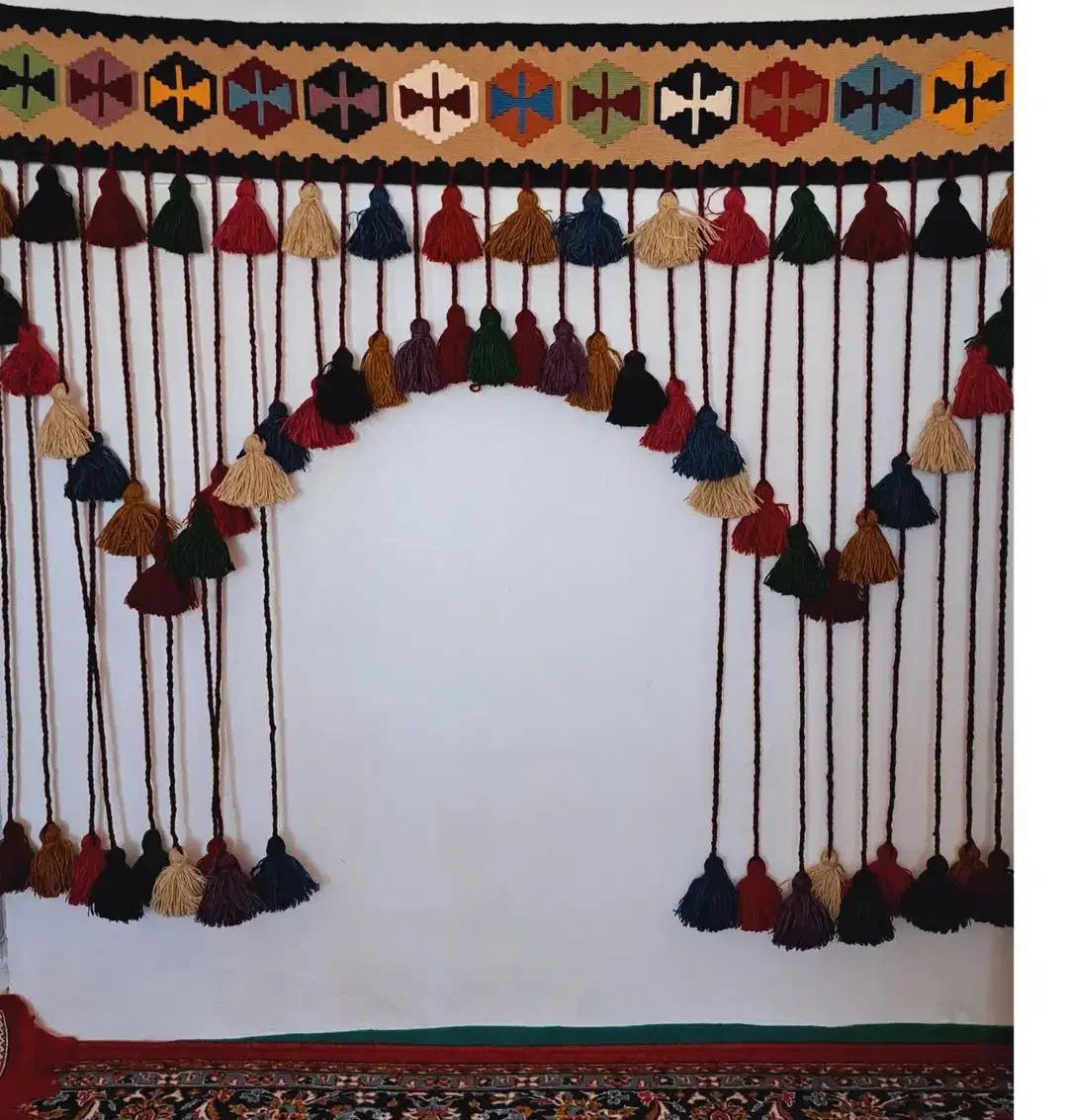 پرده دستباف سنتی|پرده، رانر، رومیزی|اسحاق آباد, |دیوار