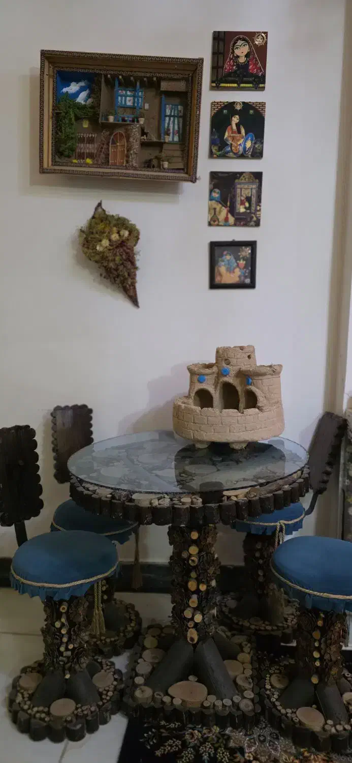 میز ناهارخوری جنگلی چهارنفره|میز و صندلی غذاخوری|فردوسیه, |دیوار