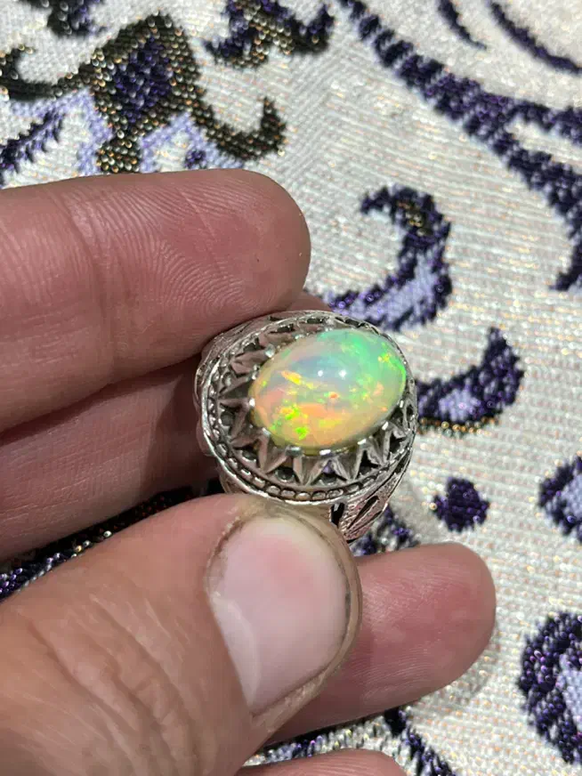 انگشتر نقره اوپال|جواهرات|کرج, شهرک بنفشه|دیوار