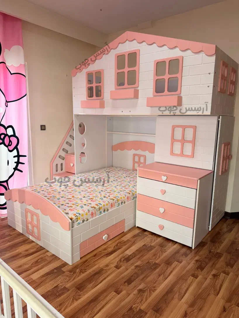 تخت دوطبقه طرح کلبه|تخت و سرویس خواب|تهران, علم و صنعت|دیوار