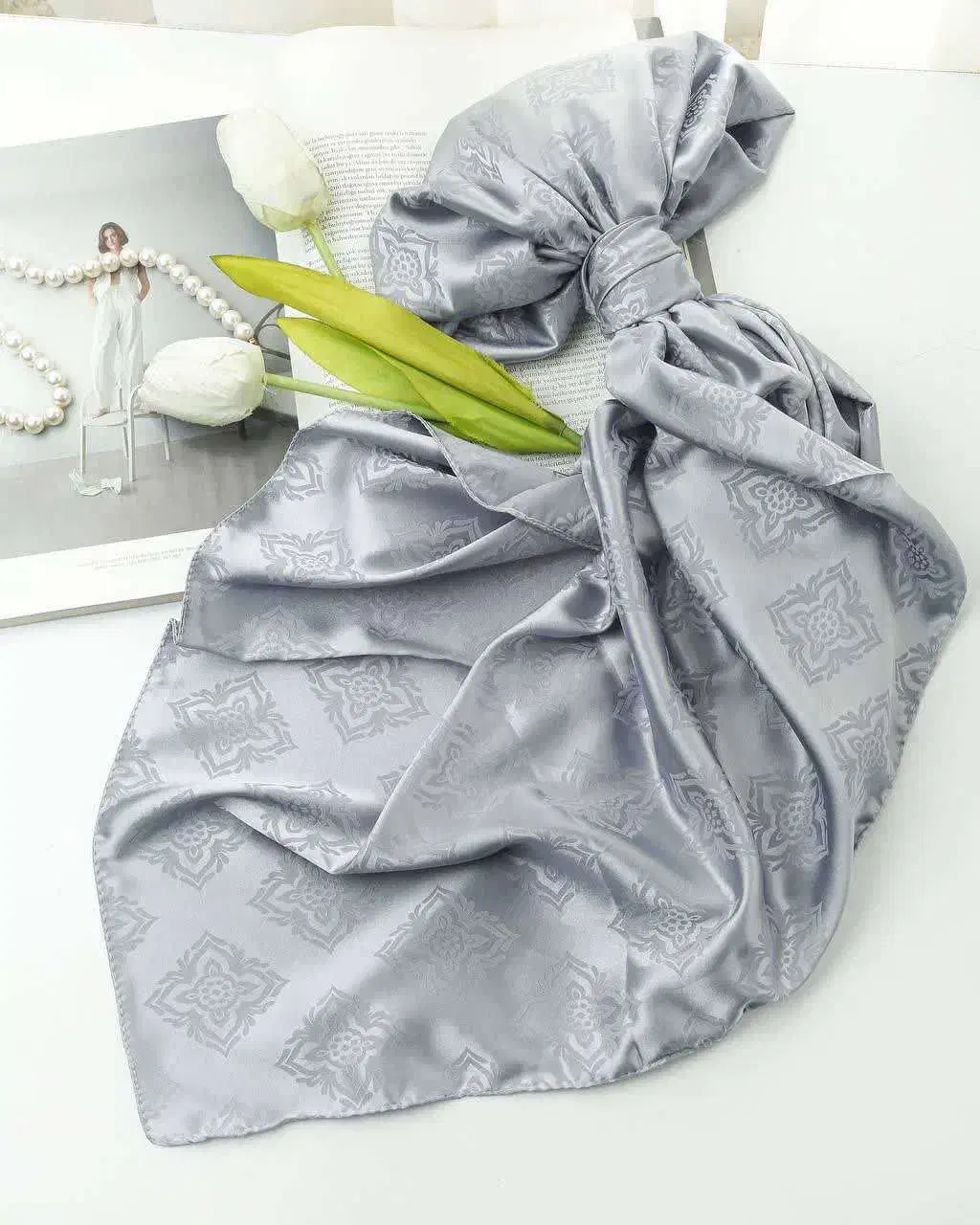 روسری ابریشم سیلک ژاکارد در4 رنگ|لباس|گراش, |دیوار