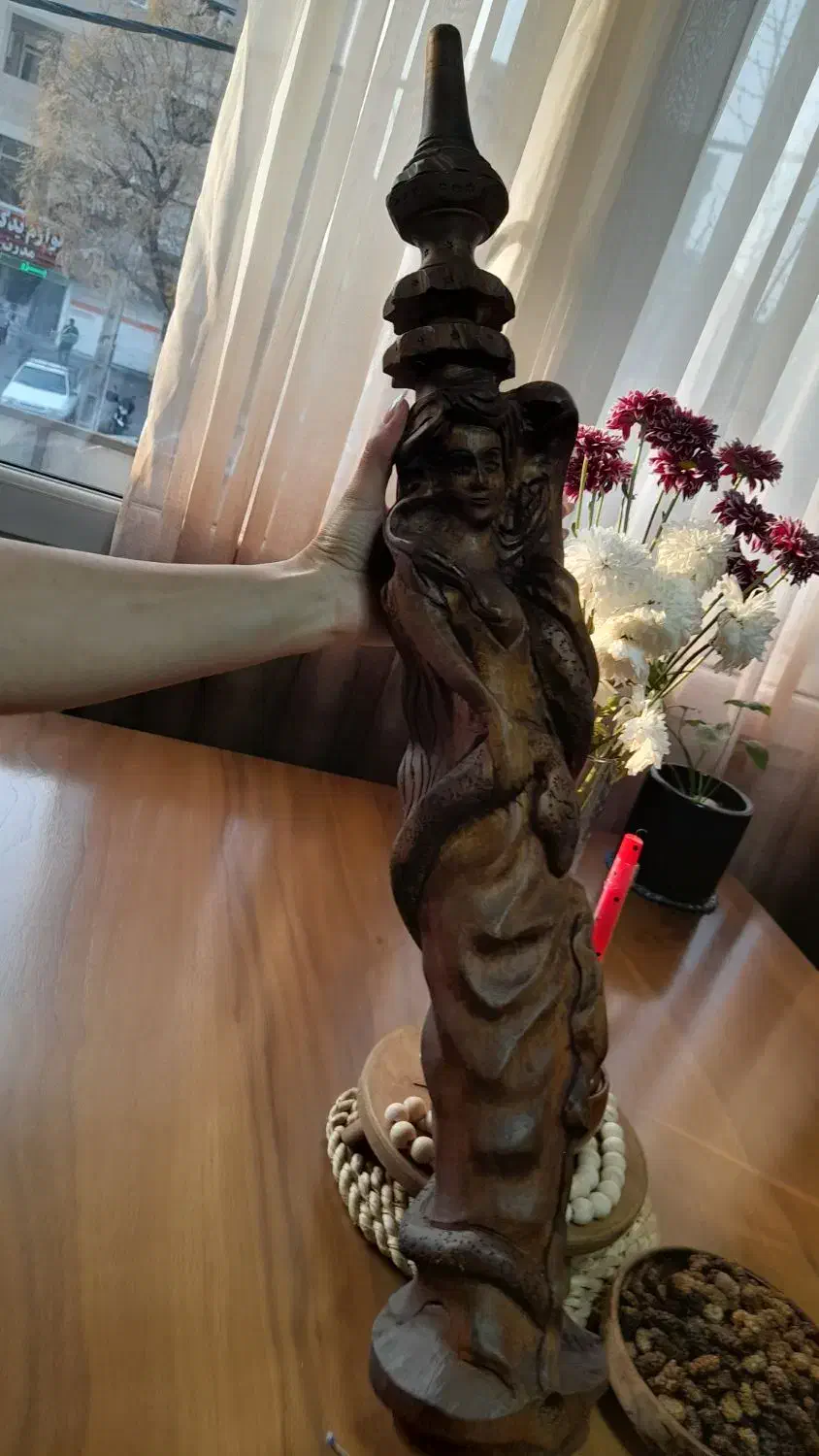 قلیون چوبی|کلکسیون اشیاء عتیقه|کرج, باغستان|دیوار