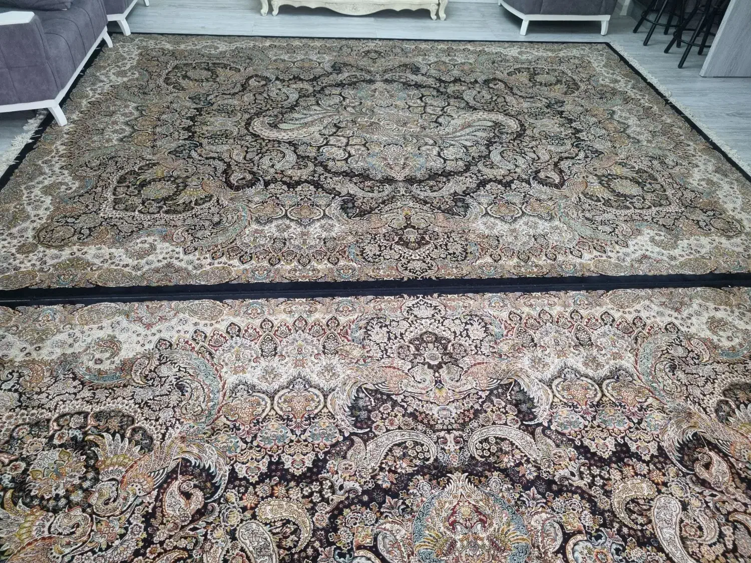 ۲ تخته فرش ۱۲ متری برند شیخ صفی اصفهان|فرش|فومن, |دیوار