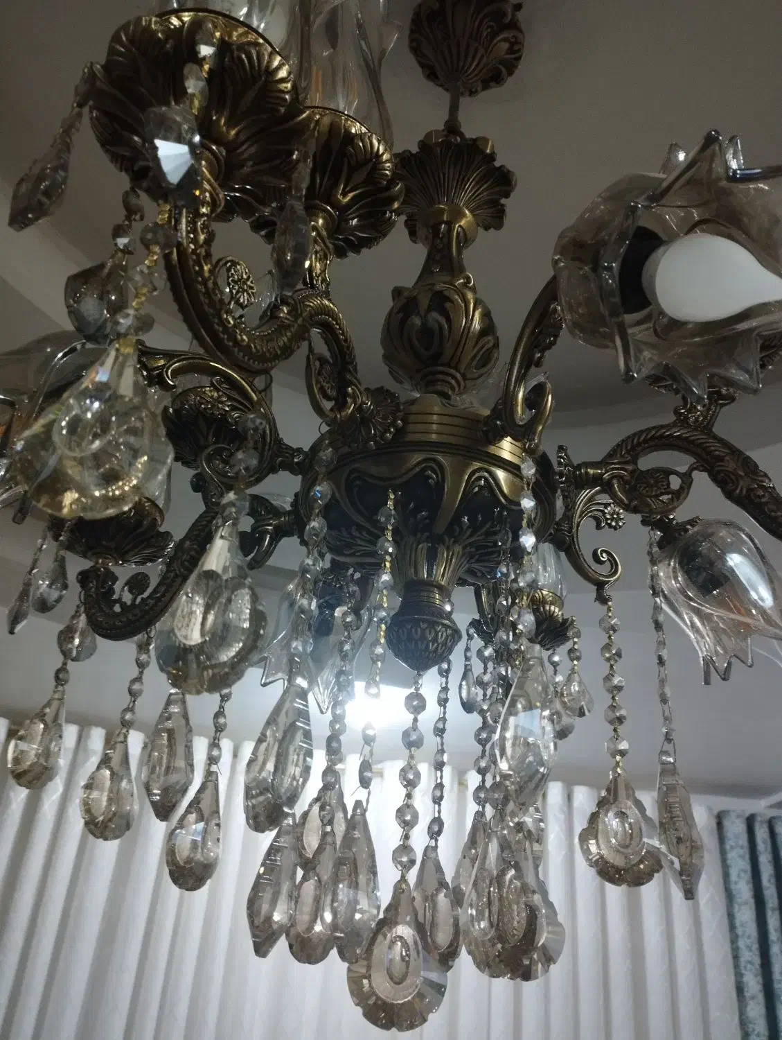 لوستر 8  شاخه برنز|لوستر و چراغ آویز|دورود, |دیوار