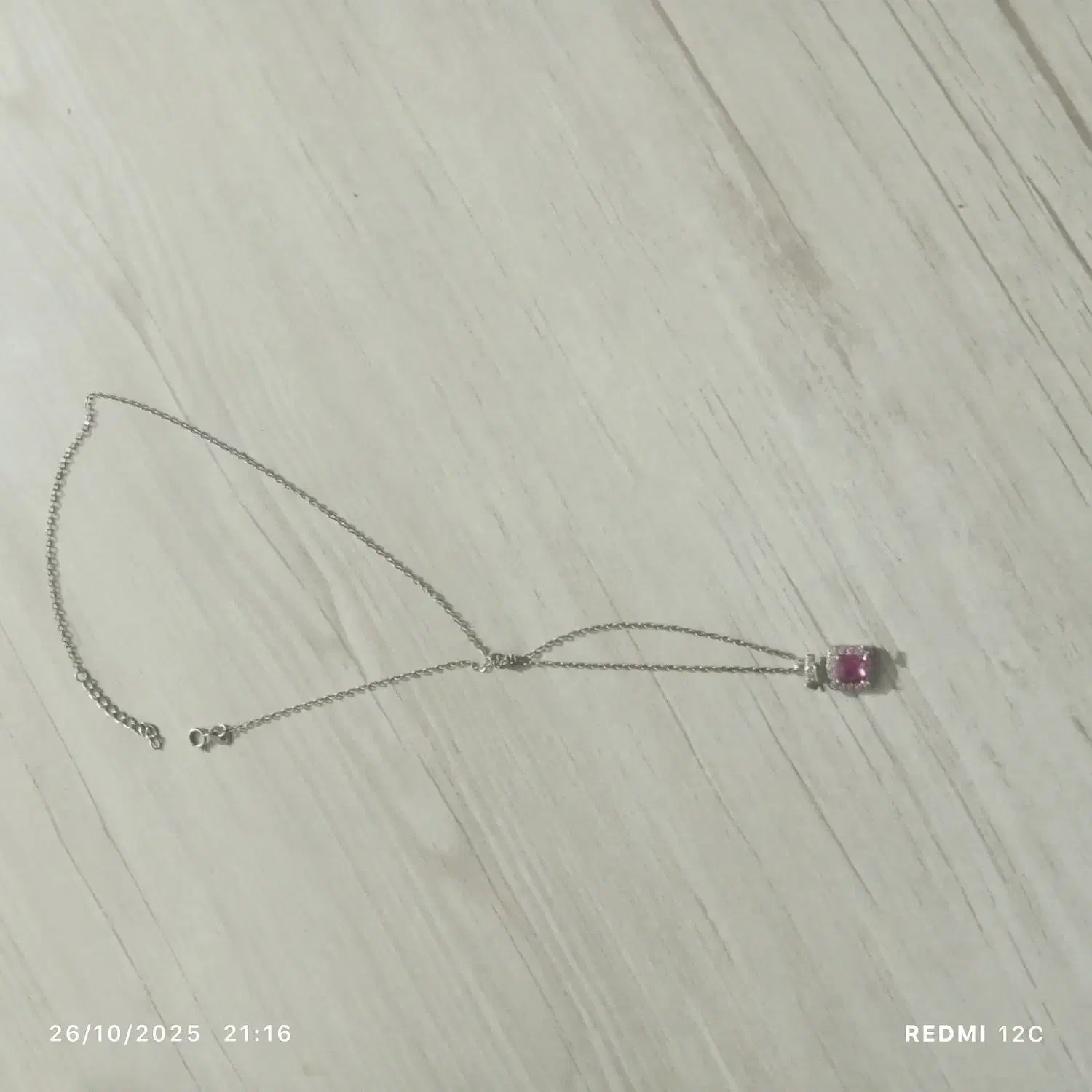 گردنبند یاقوت صورتی پنقره ودور جواهر زنانه|جواهرات|گلبهار, نوبهار|دیوار