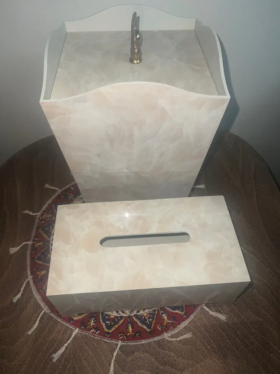 ست جا دستمالی و سطل زباله یو پی وی سی|صنایع دستی و سایر لوازم تزئینی|تهران, صادقیه|دیوار