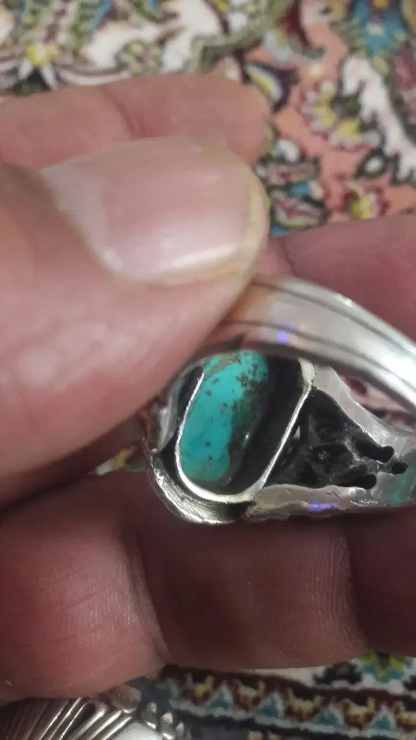 یک عدد انگشتر فیروزه ۲۰گرم وزنه فیروزه اصل|جواهرات|نقده, |دیوار