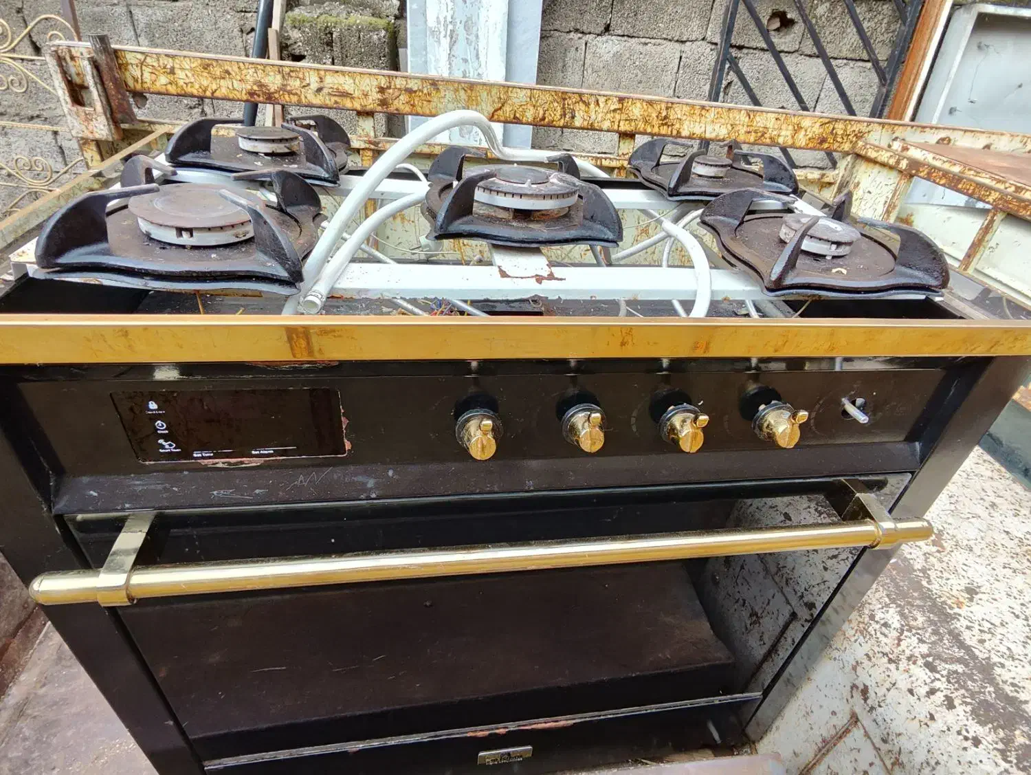 گاز طرح فر 5 شعله تمیز کمکار در حد نو سالم سالم|اجاق گاز و لوازم برقی پختوپز|دابودشت, |دیوار