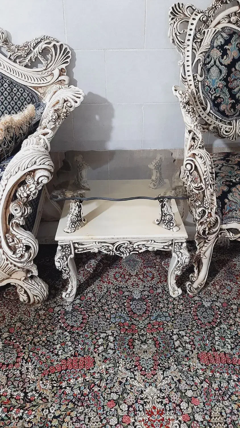 مبلمان سلطنتی استیل ۹نفره با میز|مبلمان خانگی و میز عسلی|تربت جام, امام|دیوار