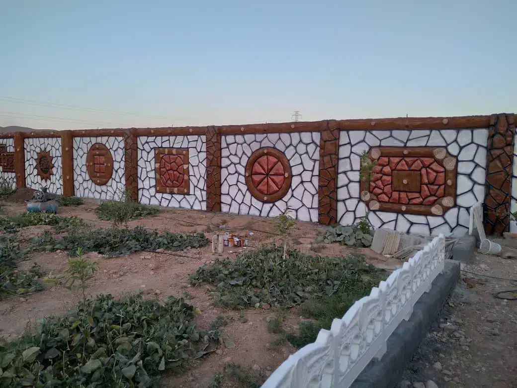 نمای سیمانی طرح سنگ وچوب|خدمات پیشه و مهارت|شیراز, دارالرحمه|دیوار