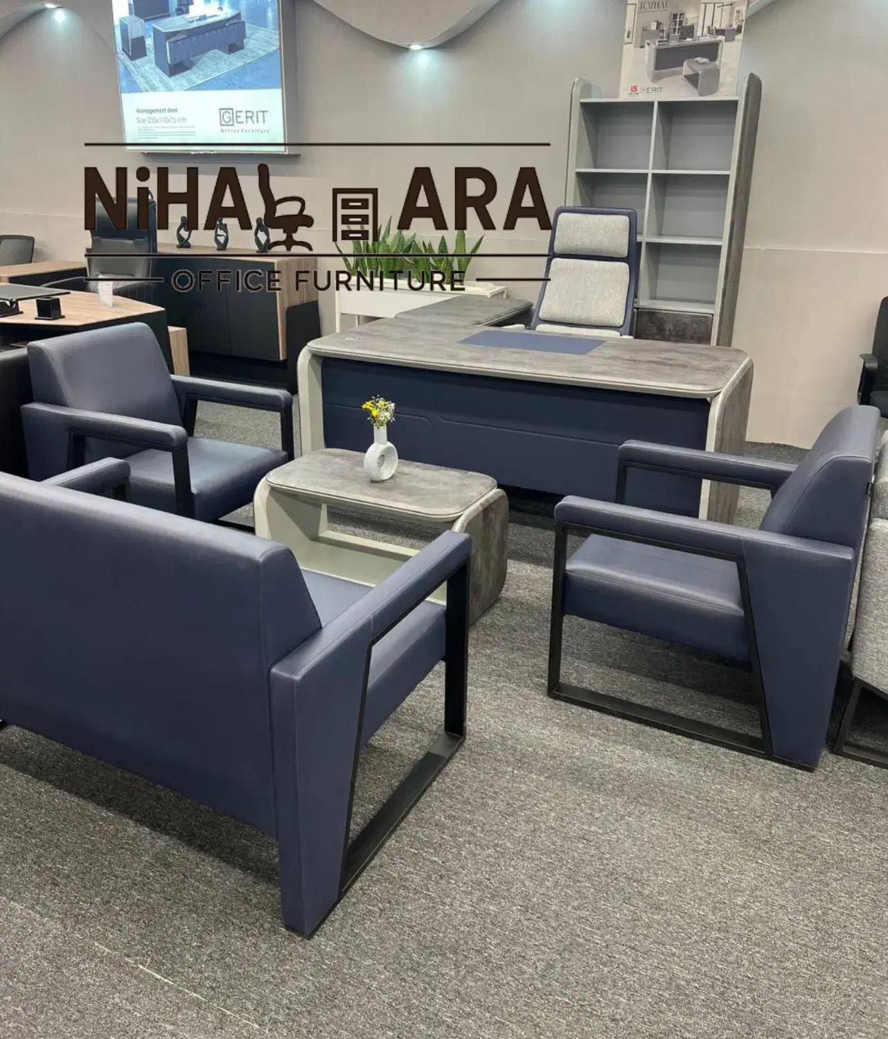 صندلی میز مدیریت جوان آبی کله غازی مبلمان اداری|دفتر کار|چهاردانگه (تهران), |دیوار