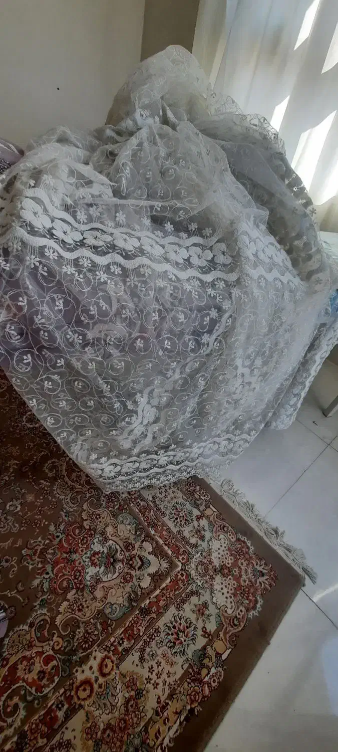 ۲ عدد لحاف پشمی نو ملا فه ترک  پرده توری  ۱۵ متره|رختخواب، بالش، پتو|قدس, شهرک فرزان|دیوار