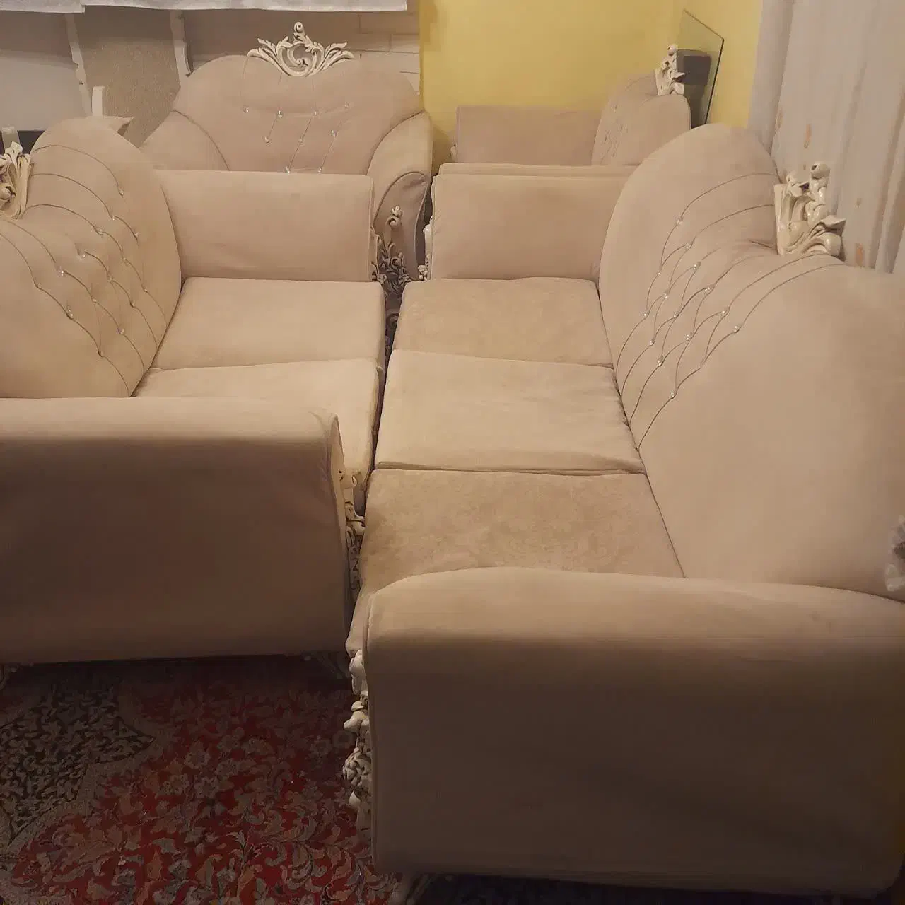 مبل ۷ نفره یا میز وسط و دوتا میز عسلی|مبلمان خانگی و میز عسلی|قدس, شهرک دانش|دیوار