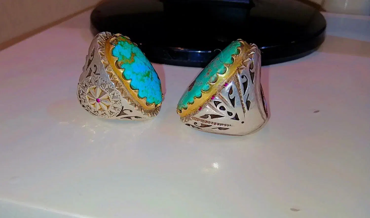 ۲عدد انگشتر فیروزه درشت معاوضه با سهره سهره قناری|جواهرات|تهران, تهرانپارس شرقی|دیوار